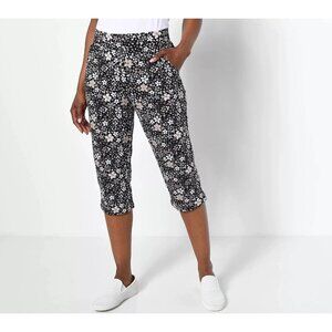 Sport Savvy Petite French Terry Pull On Capri Pants Neutral Petite XL A487145